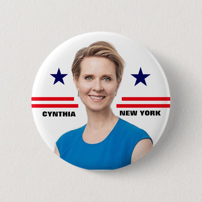 Cynthia Nixon for Governor 6 Cm Round Badge (Front)