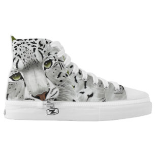 Cynthia Warden Art "Snow Leopard" High Tops