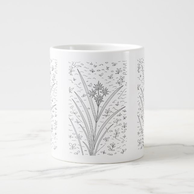 Cyperus esculentus - Yellow Nutsedge Large Coffee Mug (Front)