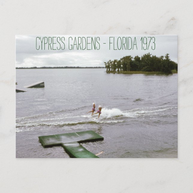 Cypress Gardens Water Ski Show Vintage Inspired Postcard (Front)