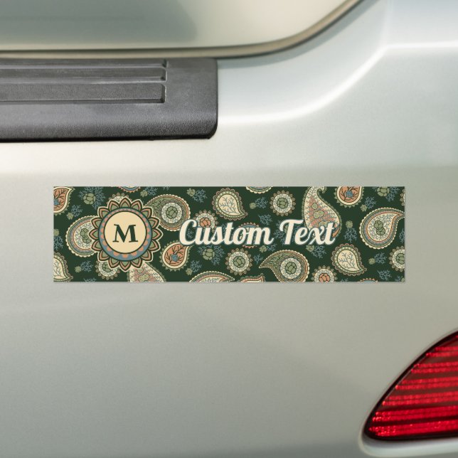 Cypress Paisley Pattern Bumper Sticker (On Car)
