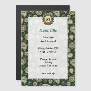 Cypress Paisley Pattern Magnetic Invitation