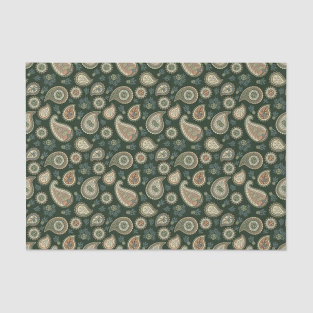 Cypress Paisley Pattern Tissue Paper (Front)