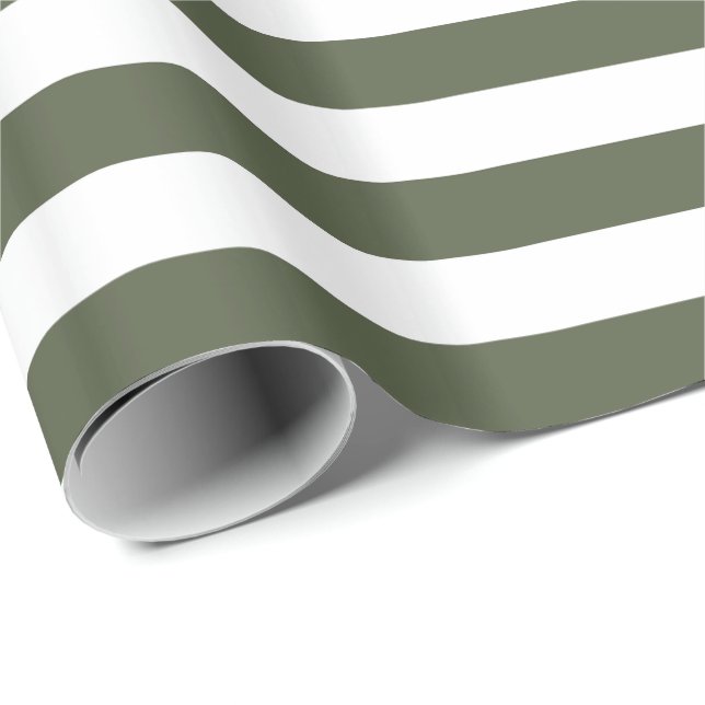 Cypress Pine Green/White Stripe Wrapping Paper (Roll Corner)