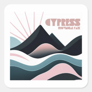 Cypress Provincial Park Coloured Hills Square Sticker
