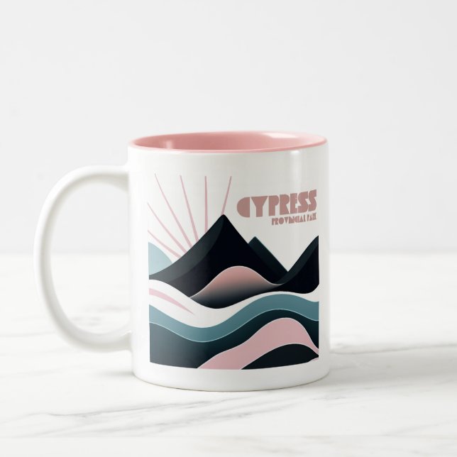 Cypress Provincial Park Coloured Hills Two-Tone Coffee Mug (Left)