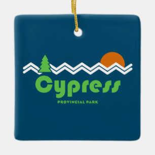 Cypress Provincial Park Retro Ceramic Ornament