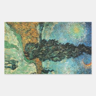 Cypress Star Van Gogh Rectangular Sticker