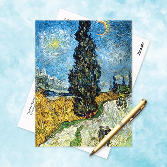 Cypress Starry Sky Vincent van Gogh Postcard (Creator Uploaded)