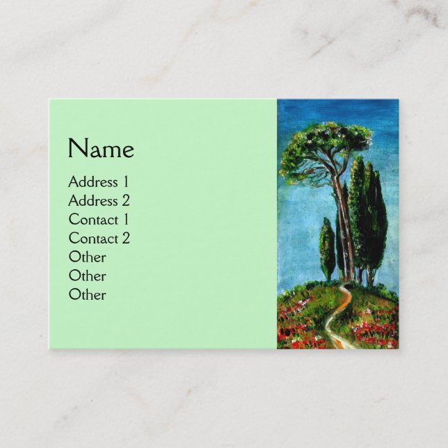 CYPRESS TREES AND MEDITERRANIAN PINE IN TUSCANY BUSINESS CARD (Front)