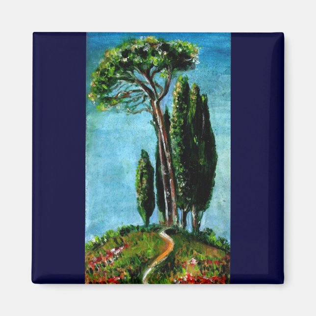 CYPRESS TREES AND MEDITERRANIAN PINE IN TUSCANY MAGNET (Front)