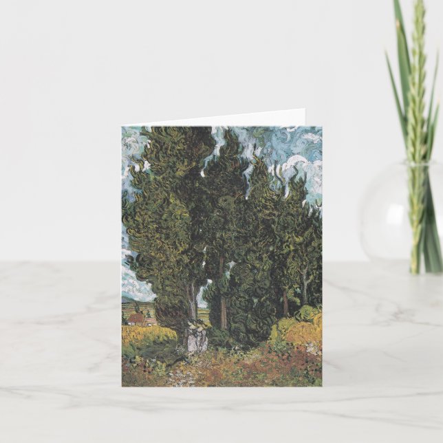 Cypress Trees by Van Gogh Card (Front)