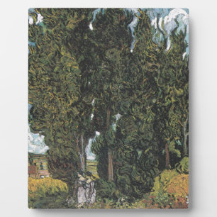 Cypress Trees by Van Gogh Plaque