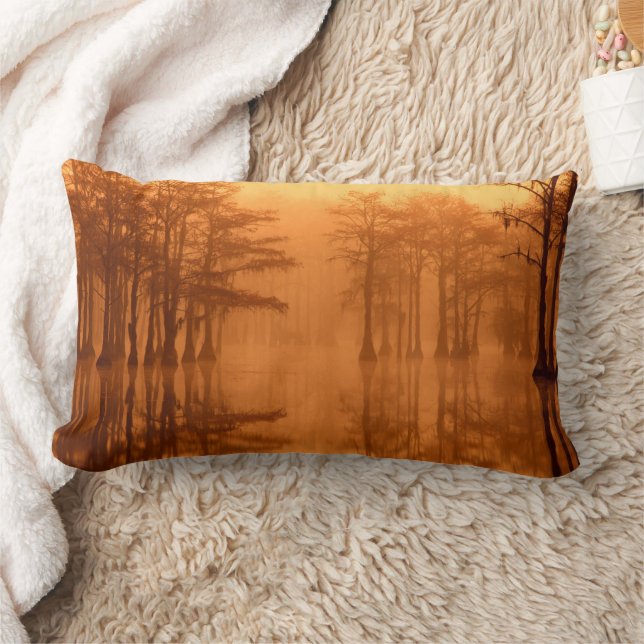 Cypress Trees George Smith State Park Lumbar Cushion (Blanket)