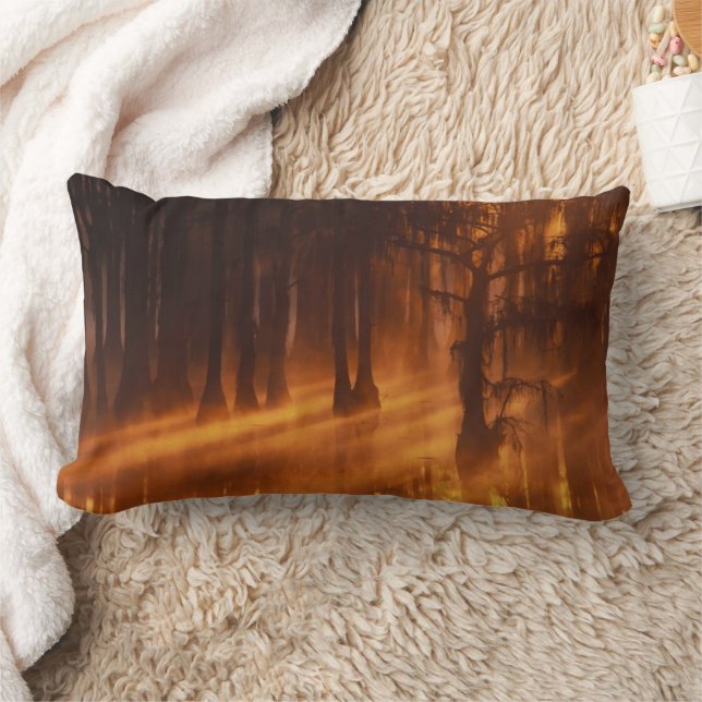 Cypress Trees | George Smith State Park Lumbar Cushion (Blanket)
