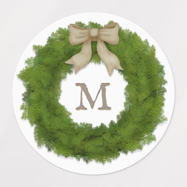 Cypress Wreath With Rustic Bow Custom Monogrammed (Design 1)
