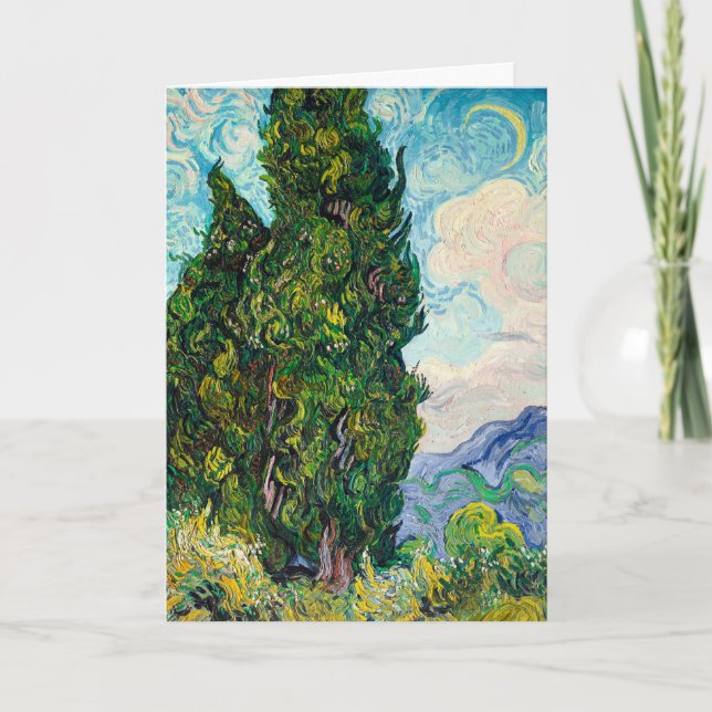 cypresses 1889 by vincent van gogh card (Front)