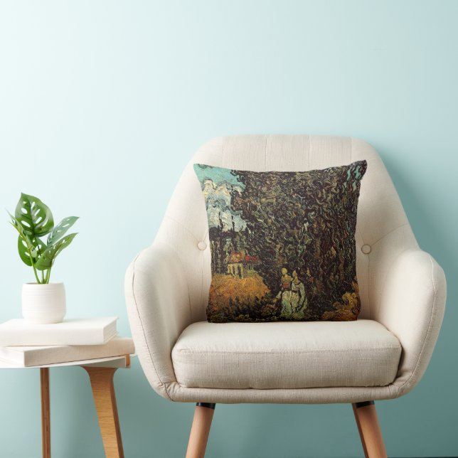 Cypresses and Two Women by Vincent van Gogh Cushion (Chair)