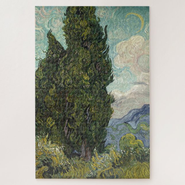 Cypresses by Van Gogh Painting Art Jigsaw Puzzle (Vertical)