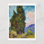 Cypresses, Van Gogh Postcard<br><div class="desc">Vincent Willem van Gogh (30 March 1853 – 29 July 1890) was a Dutch post-impressionist painter who is among the most famous and influential figures in the history of Western art. In just over a decade, he created about 2, 100 artworks, including around 860 oil paintings, most of which date...</div>