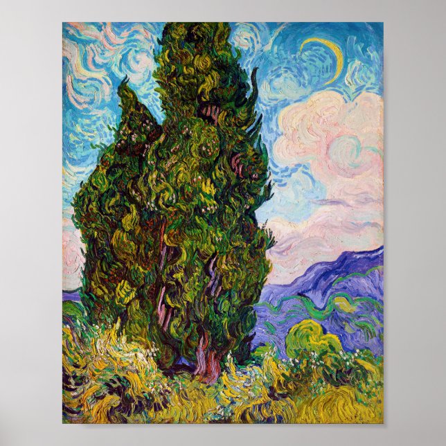 Cypresses, Van Gogh Poster (Front)