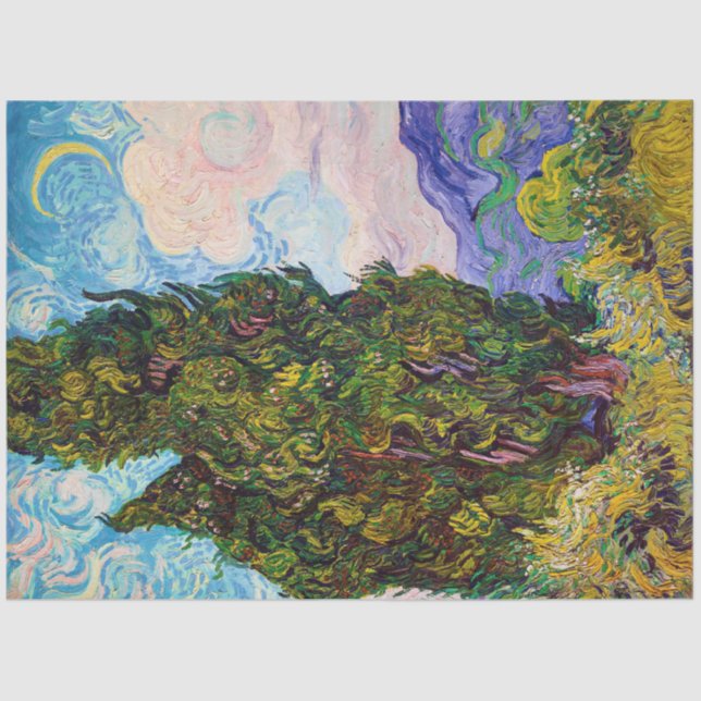 Cypresses, Van Gogh Tissue Paper (Front)