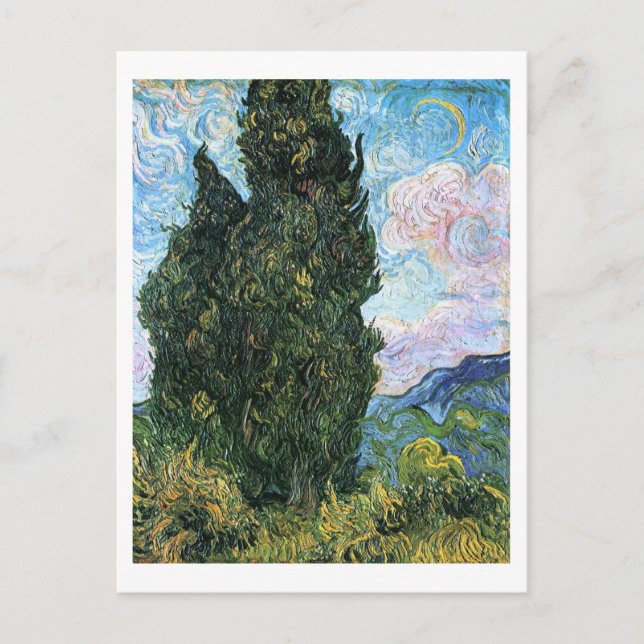 Cypresses, Vincent van Gogh Postcard (Front)