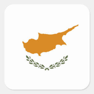 Cypriot Flag, Flag of Cyprus Square Sticker