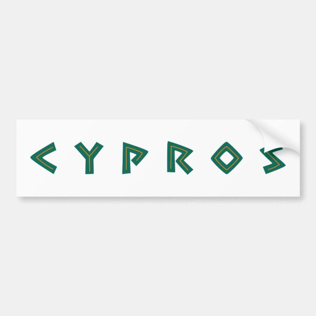 cypros text Cyprus country symbol greek nation tra Bumper Sticker (Front)