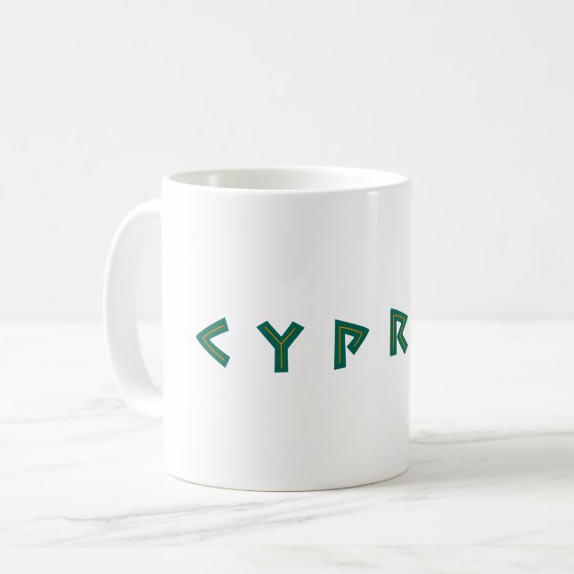cypros text Cyprus country symbol greek nation tra Coffee Mug (Front Left)