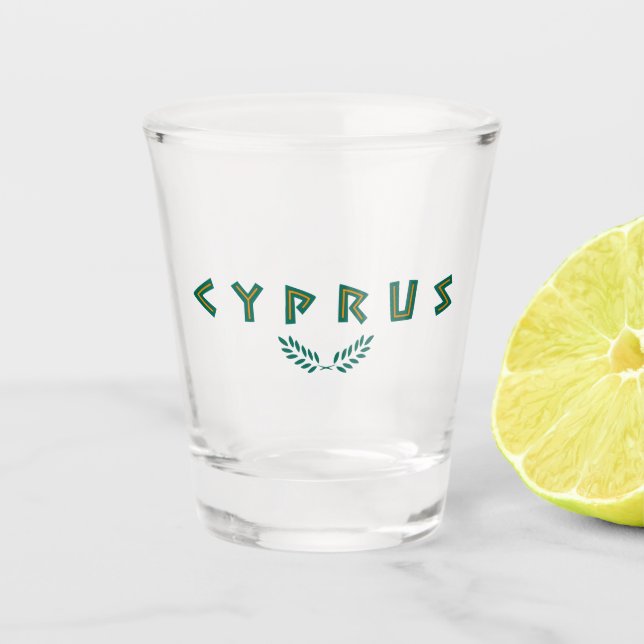 cypros text Cyprus country symbol greek nation tra Shot Glass (Front)