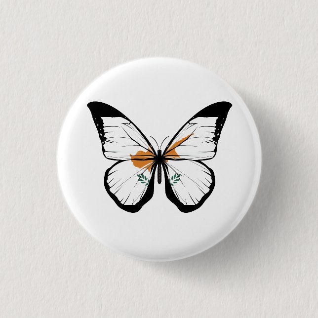 Cyprus Butterfly Flag 3 Cm Round Badge (Front)