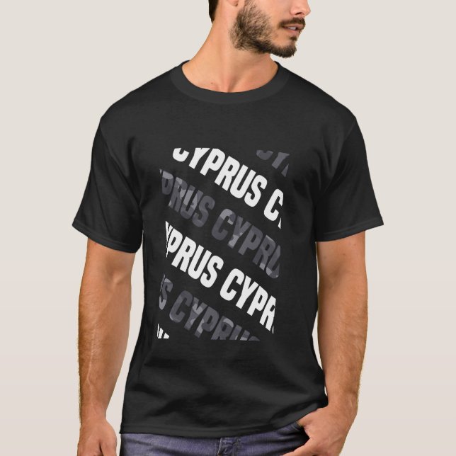 Cyprus Camo Pattern Grey Camouflage T-Shirt (Front)