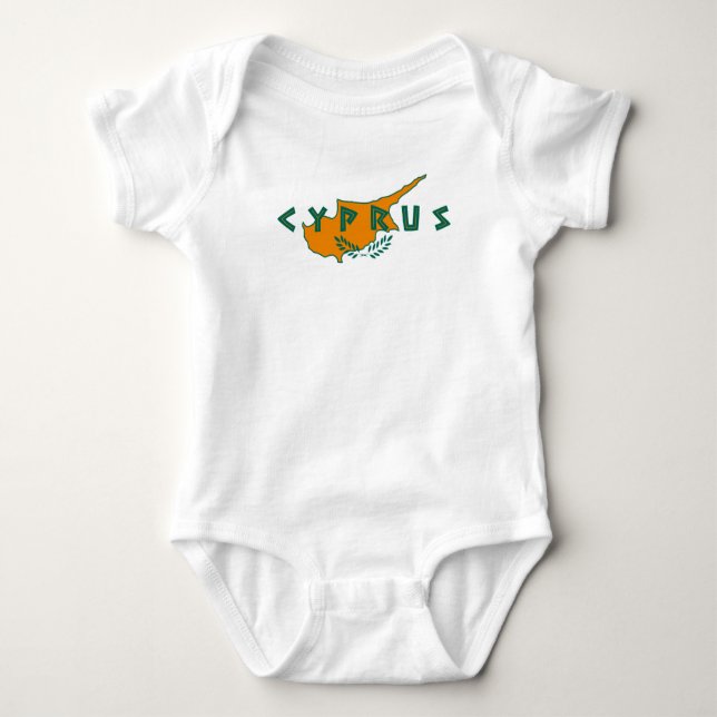cyprus country map flag travel symbol nation  baby bodysuit (Front)