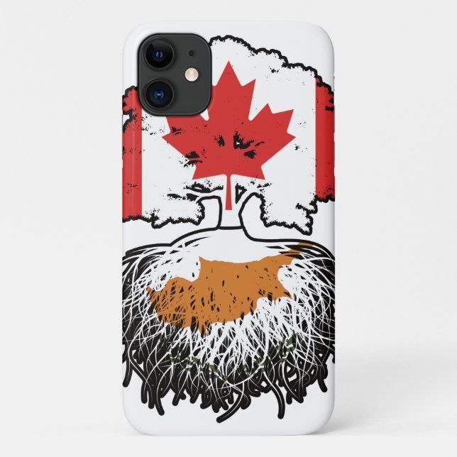 Cyprus Cypriot Canadian Canada Tree Roots Flag Case-Mate iPhone Case (Back)
