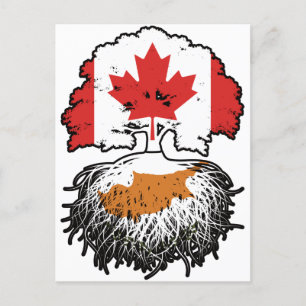 Cyprus Cypriot Canadian Canada Tree Roots Flag Postcard