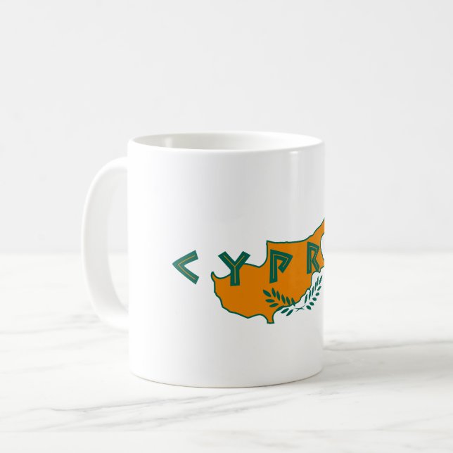 Cyprus cypros country flag text symbol greek trave coffee mug (Front Left)