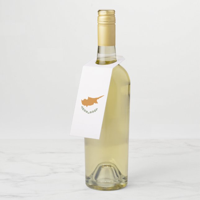 Cyprus flag bottle tag (Angled)