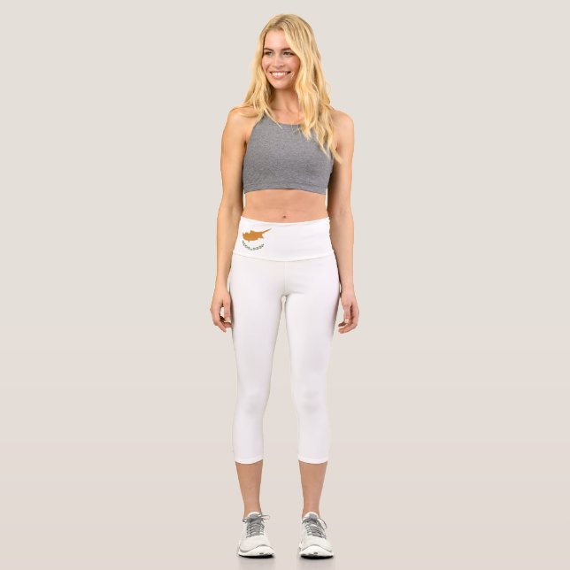 Cyprus flag capri leggings (Front)