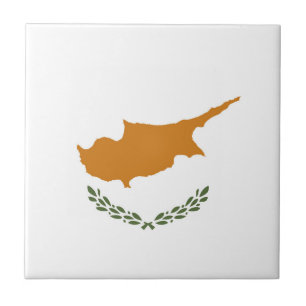 Cyprus flag ceramic tile