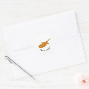 Cyprus flag classic round sticker