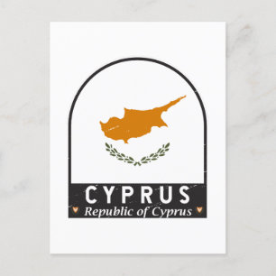 Cyprus Flag Emblem Distressed Vintage Postcard