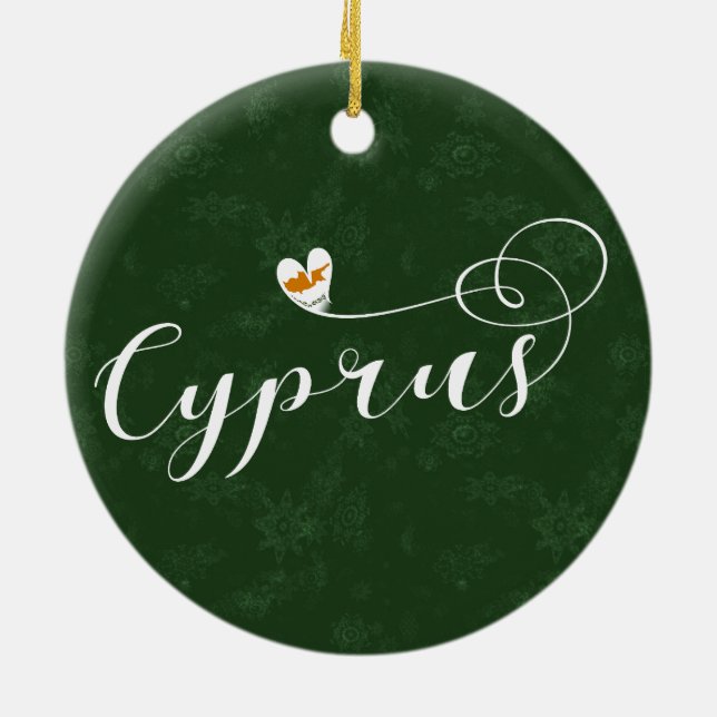 Cyprus Flag Heart, Cypriot  Ceramic Ornament (Back)