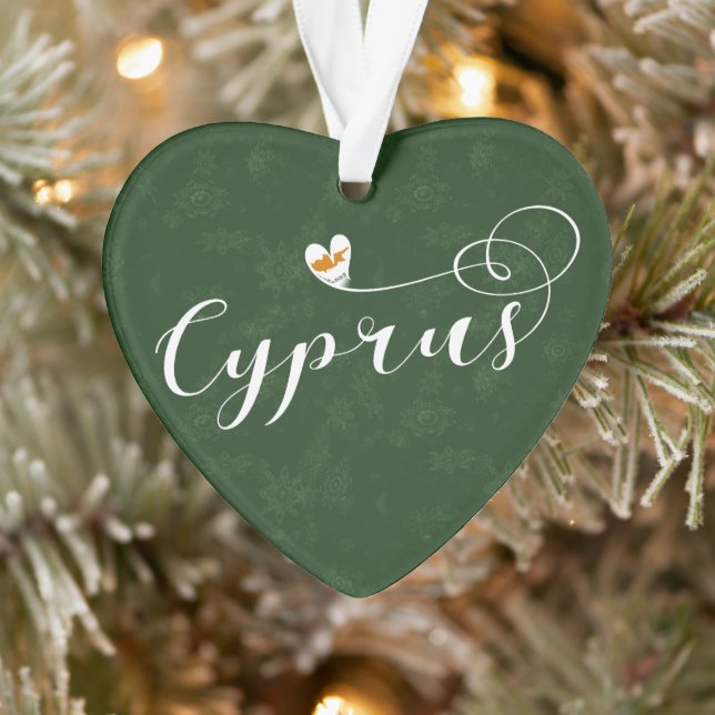 Cyprus Flag Heart, Cypriot Ornament (Tree)