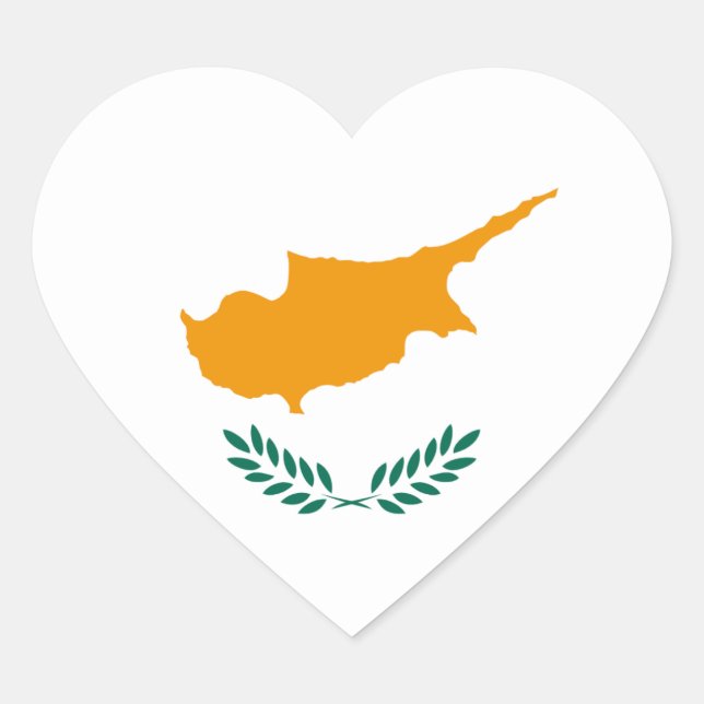 Cyprus Flag Heart Sticker (Front)