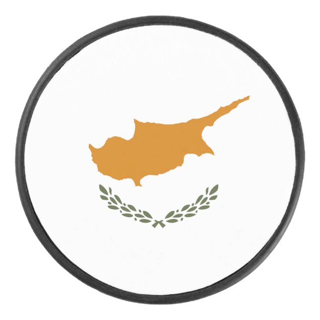 Cyprus Flag Hockey Puck (Front)