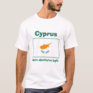 Cyprus Flag + Map + Text T-Shirt