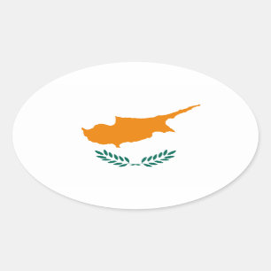 Cyprus Flag Oval Sticker