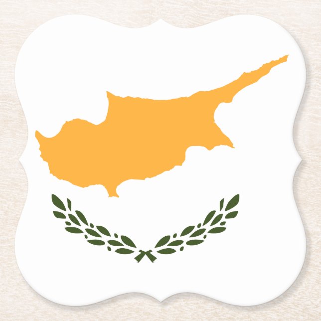 Cyprus Flag Paper Coaster (Front)