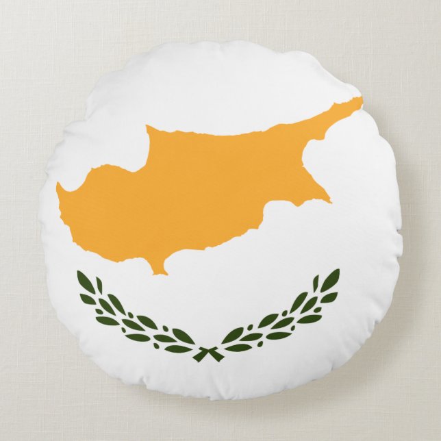 Cyprus Flag Round Cushion (Front)